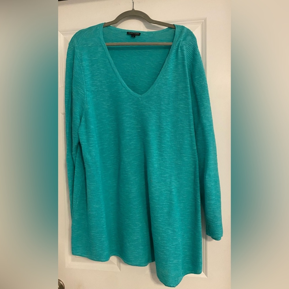 Soft turquoise summer sweater